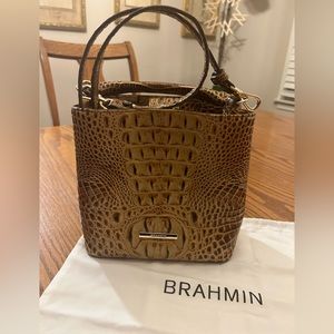 BRAHMIN crocodile embossed Amelia bag